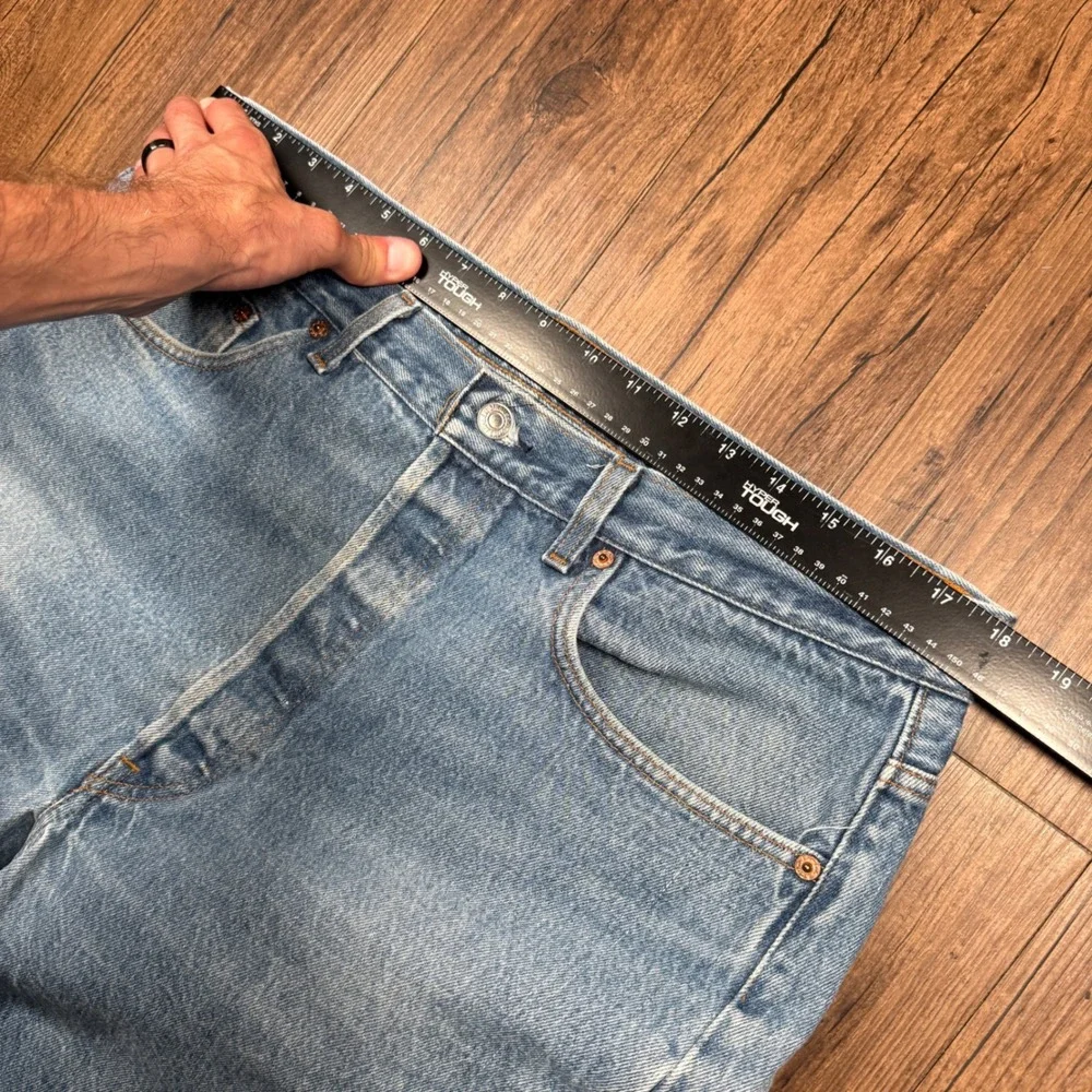 Vtg 90s Levis 501 Jean Mens 38x30 (36x27) Blue Denim Straight Leg Button Fly USA